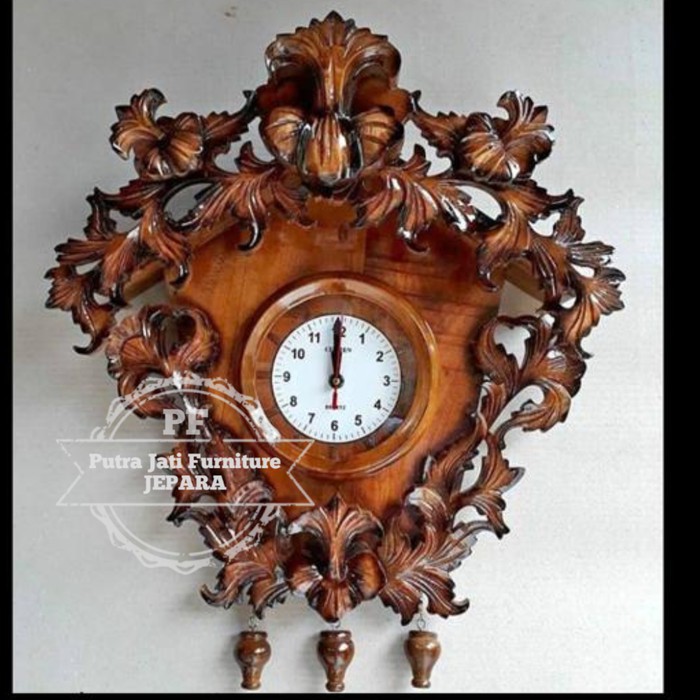 Free Ongkir Jam Hias Ukir Kayu Jati Jam Tembok Unik Klasik Khas Jepara