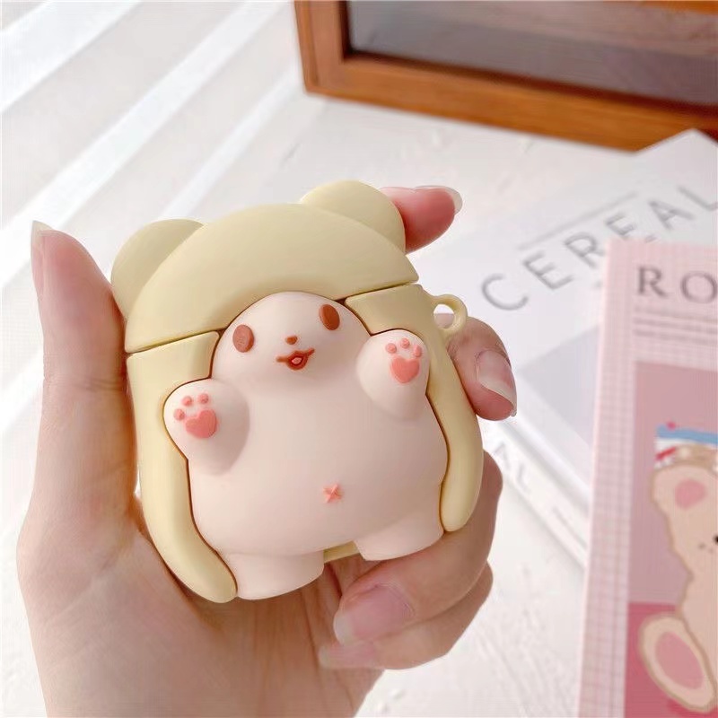 Baseus WM01 casing  Lucu Kartun Earphone Case untuk  TWS Lembut Silicone Pelindung Case