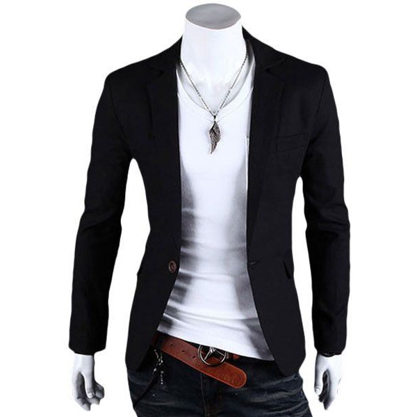 BLAZER SLIMFIT HITAM PRIA NIKAYU FORD BLACK HIGH TWIST TERBARU