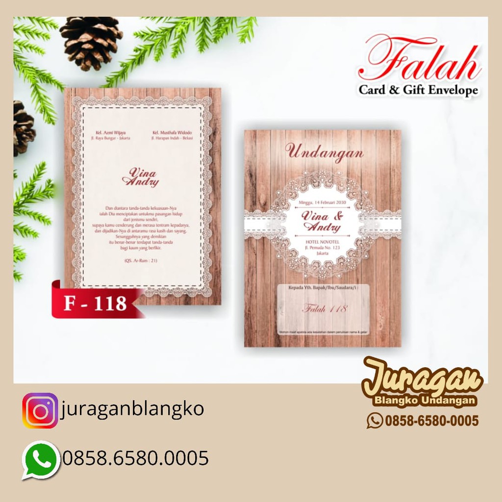 BLANGKO UNDANGAN PERNIKAHAN MURAH FALAH 118 BANDUNGAN