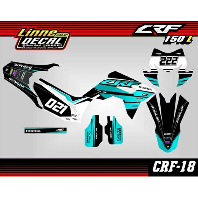 Decal sticker honda crf 150 L-Dekal stiker full body crf 150 L-biru-tosca toska