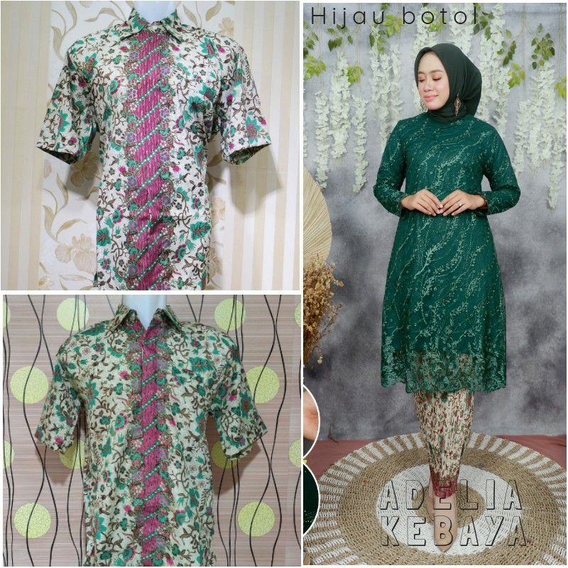 IndahKebaya | COUPLE KEBAYA TUNIK TILLE DAN KEMEJA BATIK PRIA MURAH / COUPLE KONDANGAN TERBARU