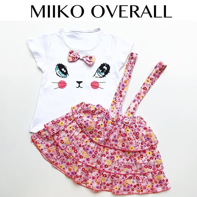 Miiko Overall Baju Setelan Jumper Rok Kaos Pergi Lucu Fashion Anak Bayi Perempuan Cewek Terlaris-3