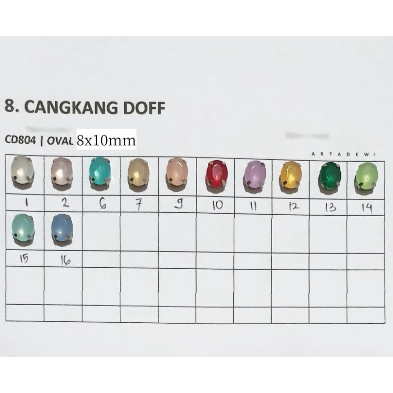 CD804 | 1 lusin C. DOFF Oval 8x10 mm Cangkang