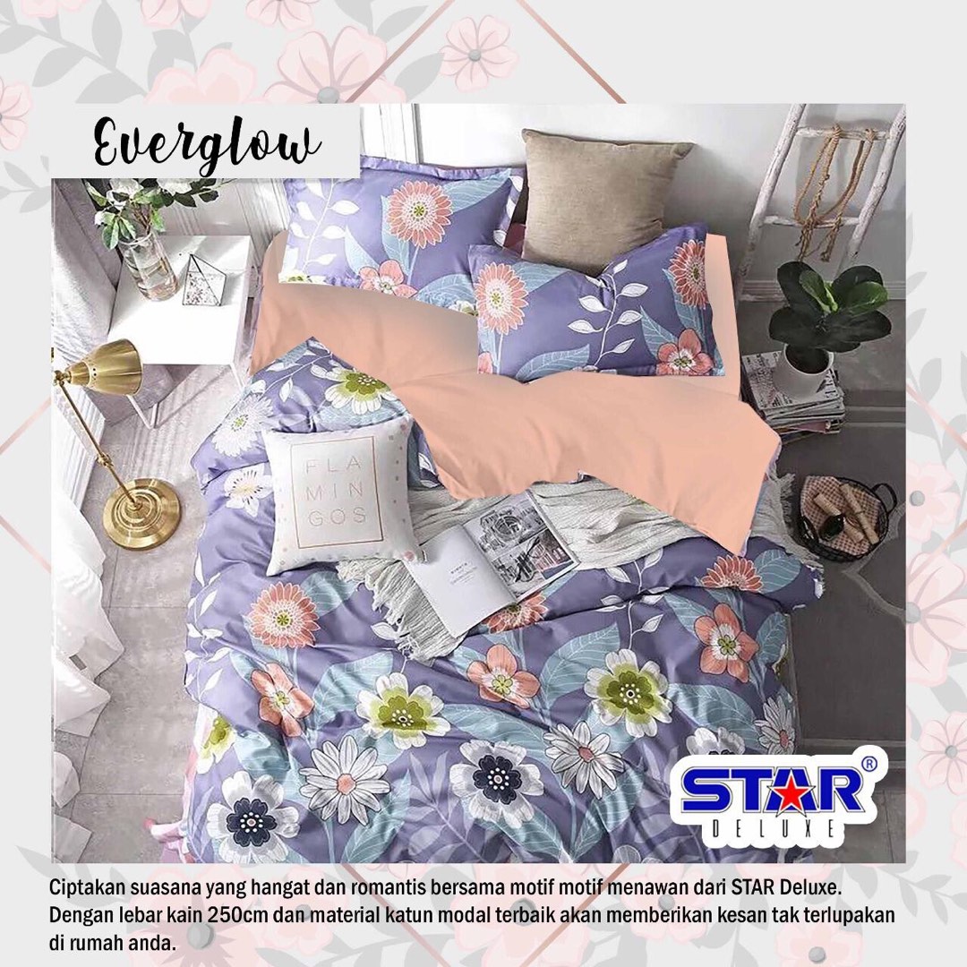 Set Sprei+bedcover Katun Premium Anti Geser Custom Size Homemade