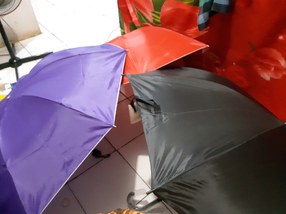 Payung Standard Panjang Luar Dalam Hitam