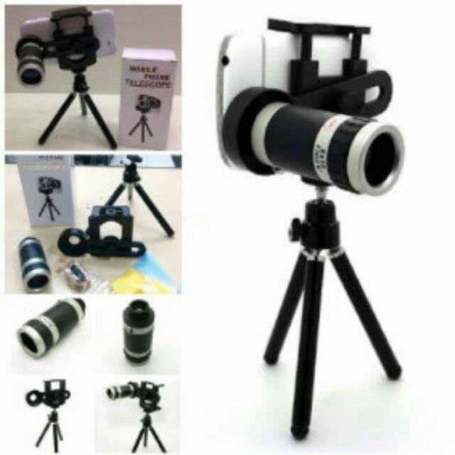 Universal Tele  Zoom Lensa 8X +Tripod+holder All Type Handphone