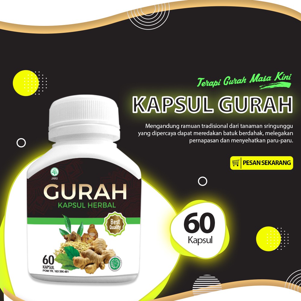 Jual Atasi Masalah Pernafasan Batuk Berdahak Mengencerkan Lendir Kapsul Herbal Gurah 100 3950