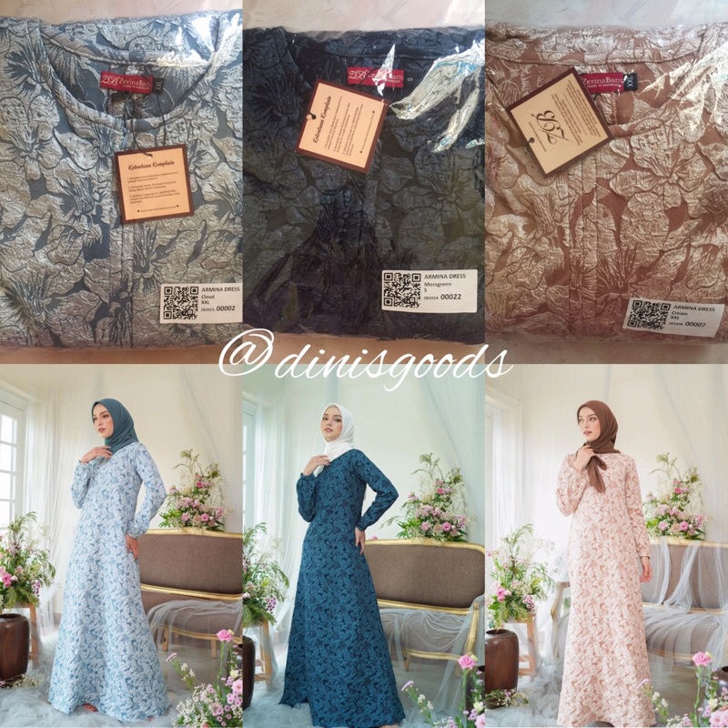 Armina Dress by Heaven Lights by Zerina Banu HLZB | Mossgreen S, Cream XXL, Cloud XXL