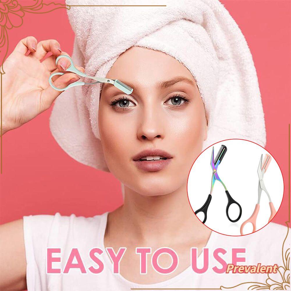 2 / 4 / 6pcs Gunting Pemangkas Alis Portable Dengan Sisir