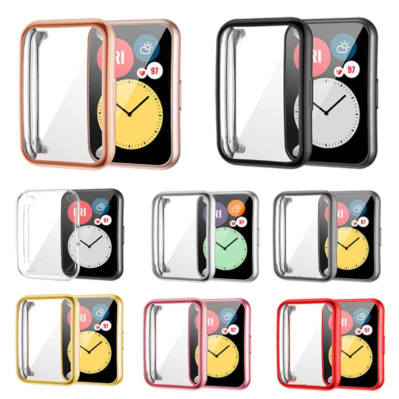 Casing Soft Case Bumper Full Screen Bahan TPU Untuk Huawei Watch Fit 2