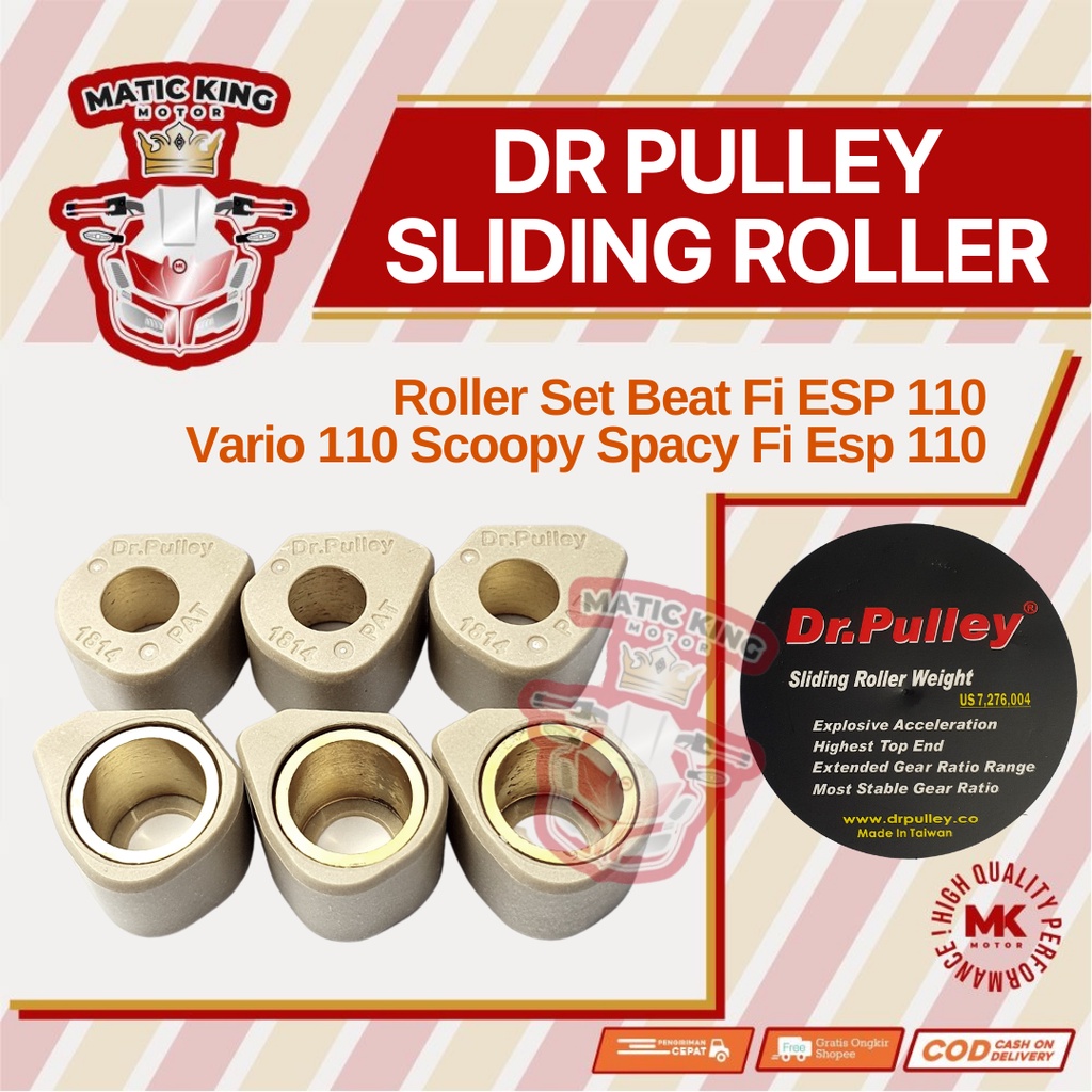 Sliding Roller Beat Scoopy Vario Spacy 110 Fi ESP POP  Street DR PULLEY 1814