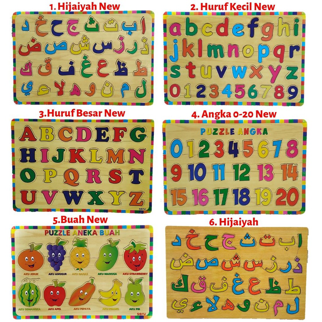 Promo - Mainan Edukasi Anak - Aneka Puzzle Kayu -  Mainan Kayu Pintar - Murah Bisa COD