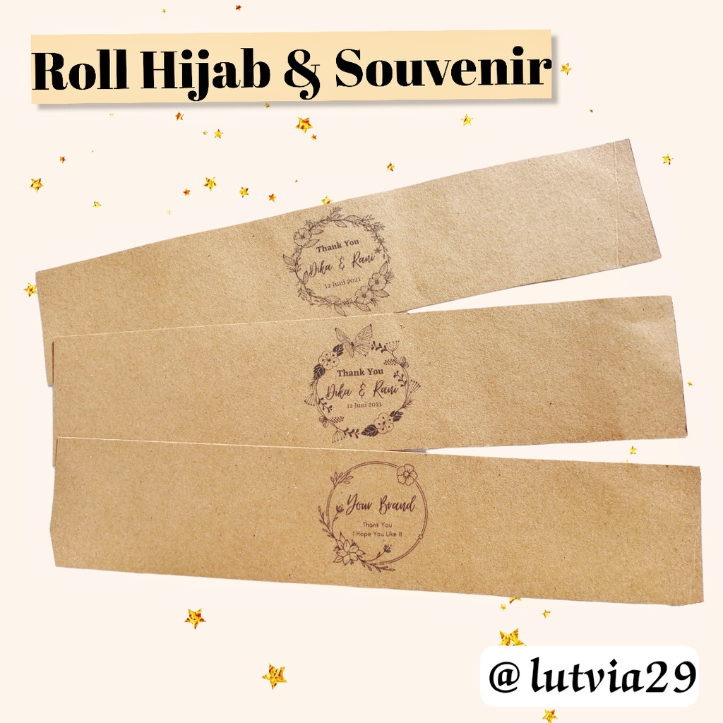 Jual LABEL HIJAB 5x21 /ROLL HIJAB CUSTOM/ ROLL SOUVENIR/LABEL HIJAB ...