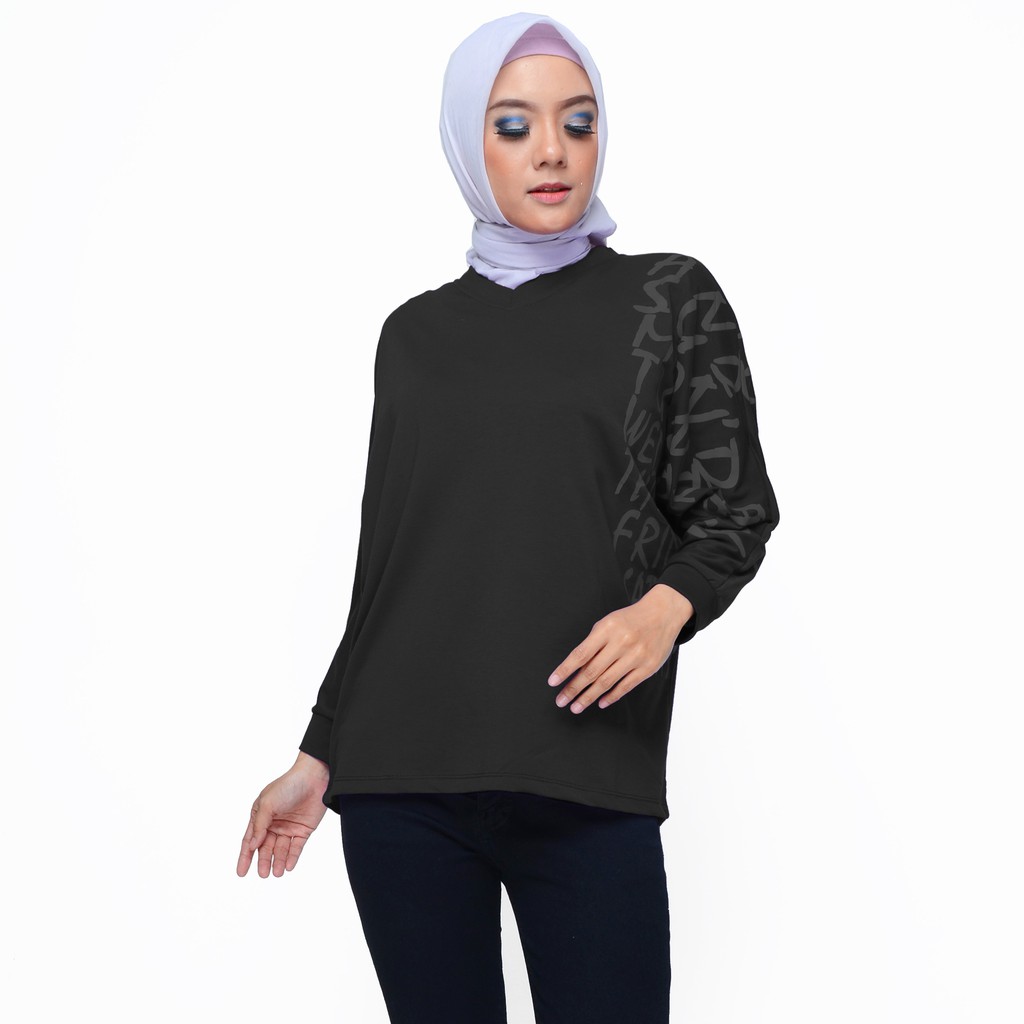 Blus Lengan Panjang Wanita Muslim Gaya korea Printing - XSHOP Autumn