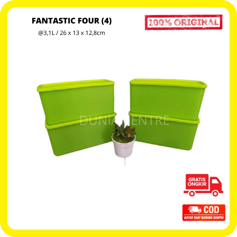 PROMO TUPPERWARE TOPLES FANTASTIC FOUR HIJAU SET (4) ORIGINAL