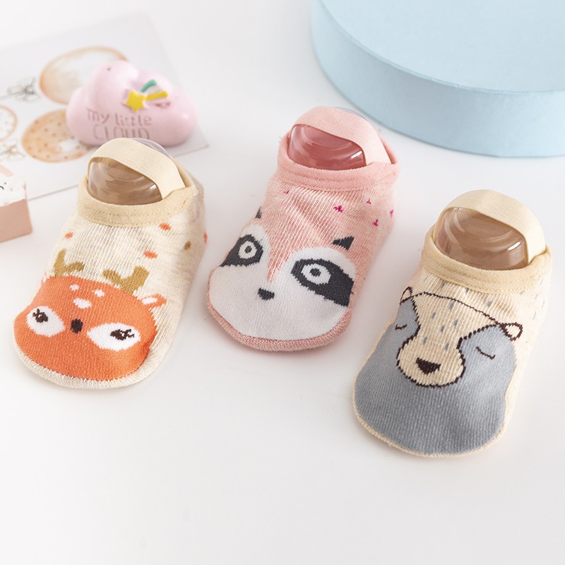 HIPPO LAND Kaos kaki anak bayi ankle dengan strap /Kaos kaki anak laki laki 1 tahun/Sepatu kaus kaki anak bayi bahan katun anti slip 116-117