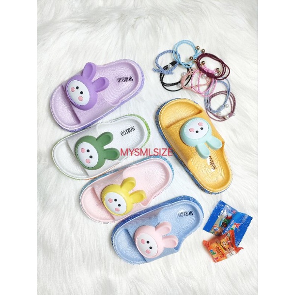 MOREGO 2210 BUNNY MIX SANDAL IMPORT ANAK CEWEK GAMBAR KELINCI 4D BAHAN KARET FULL