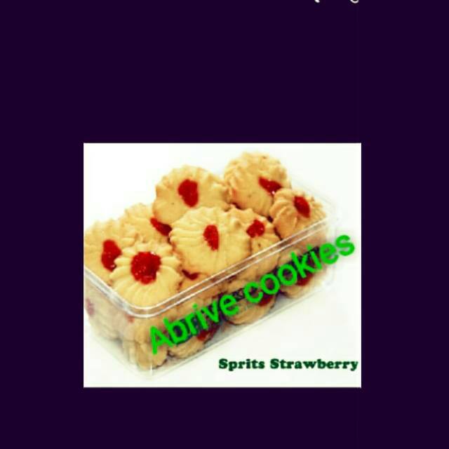 

Kue kering spirits stroberi Rp 50.000