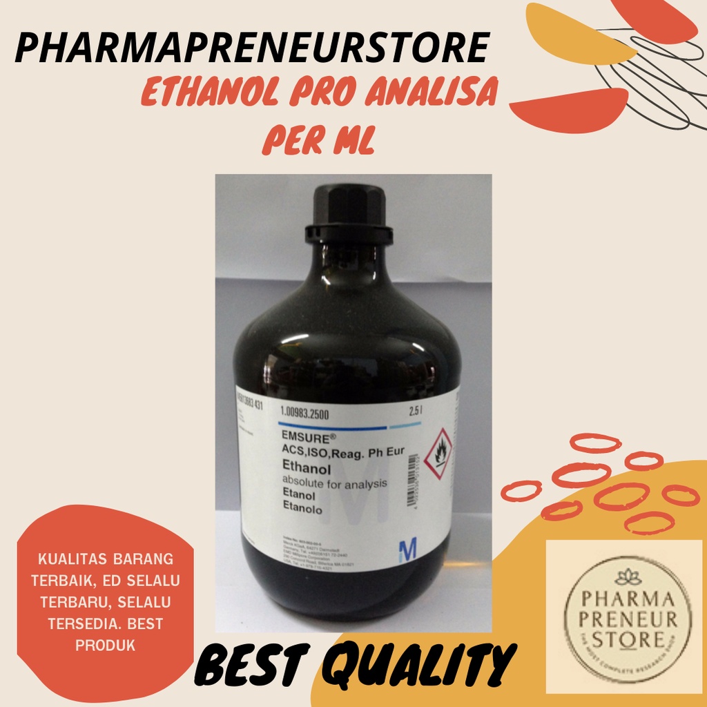 Ethanol 99% Pro Analisa Best Quality 1 Liter