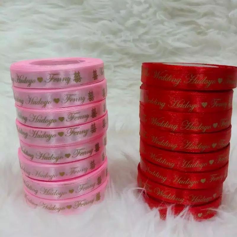 

1 roll label satin pita satin pita souvenir pita kato pita satin pita buket tali pita