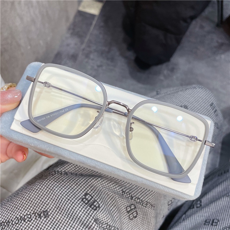 (YUZHU) TERSEDIA &amp; COD Oversize Frame Kacamata Anti Radiasi Wanita Kacamata Korea Fashion Cewek Eyeglasses