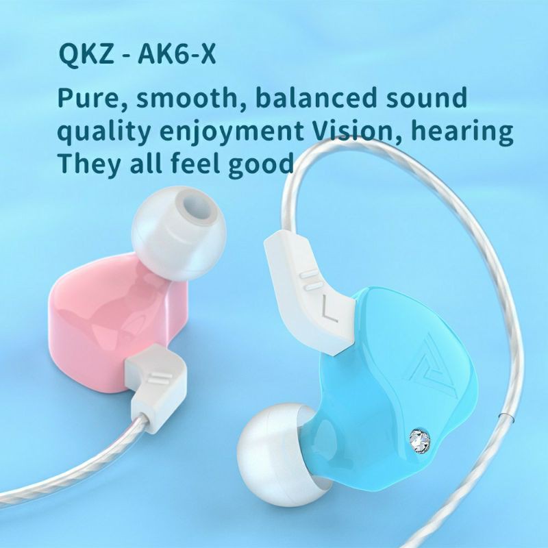 QKZ AK6X upgrade AK6 earphone Subwoofer HIFI BASS Telfon Sport headset dengan mic macaron original