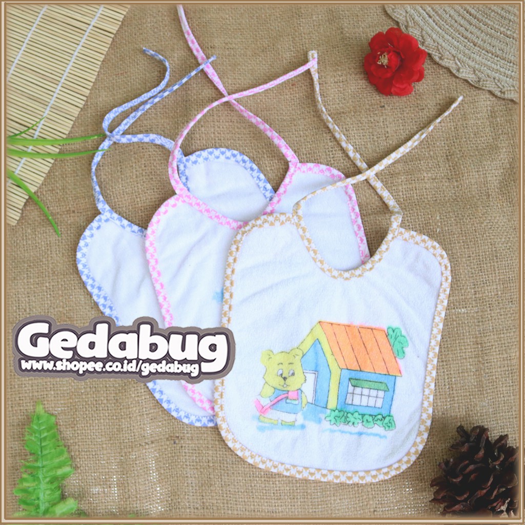 3pcs - Clemek Tatakan iler makan bayi - Clemek Okiyo / Kidka