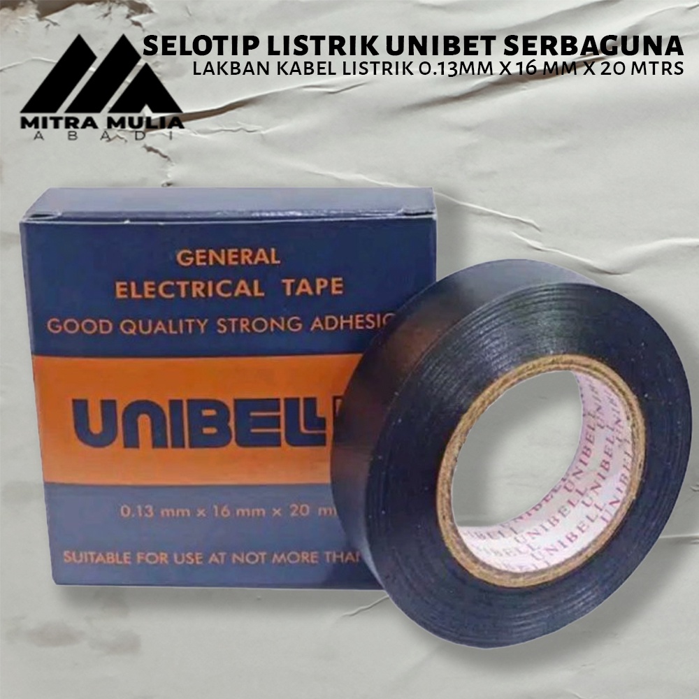 Isolasi Listrik / Solasi / Selotip / Lakban Unibel 0.13mmx16mmx20mtrs