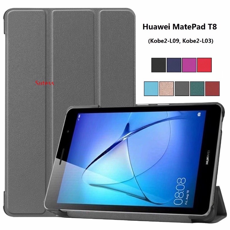 FLIP COVER KULIT STANDING HUAWEI MATEPAD T8 8” INCHI