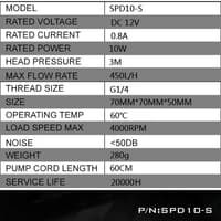 BARROW SPD10-S Water Cooling Pump 10W 450L