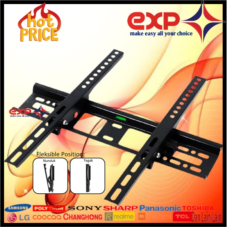 Garansi cocok!!! Bracket TV universal 42&quot; s/d 55&quot; Waterpas adjustable position-11