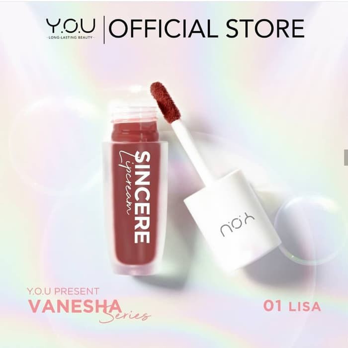 Lipcream Kosmetik Y.O.U SINCERE LIP CREAM VANESHA Original Segel