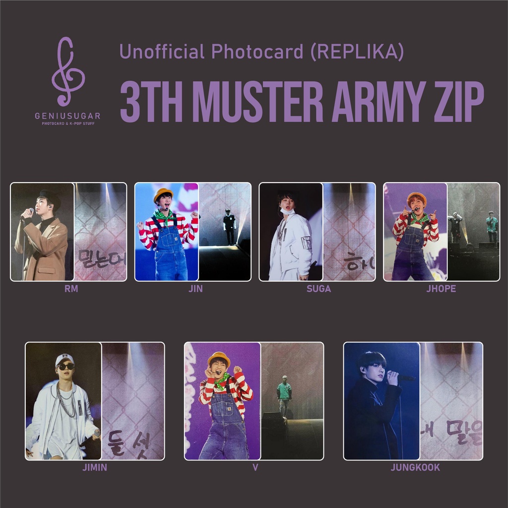 [REPLIKA BTS] PHOTOCARD 3TH MUSTER ARMY ZIP