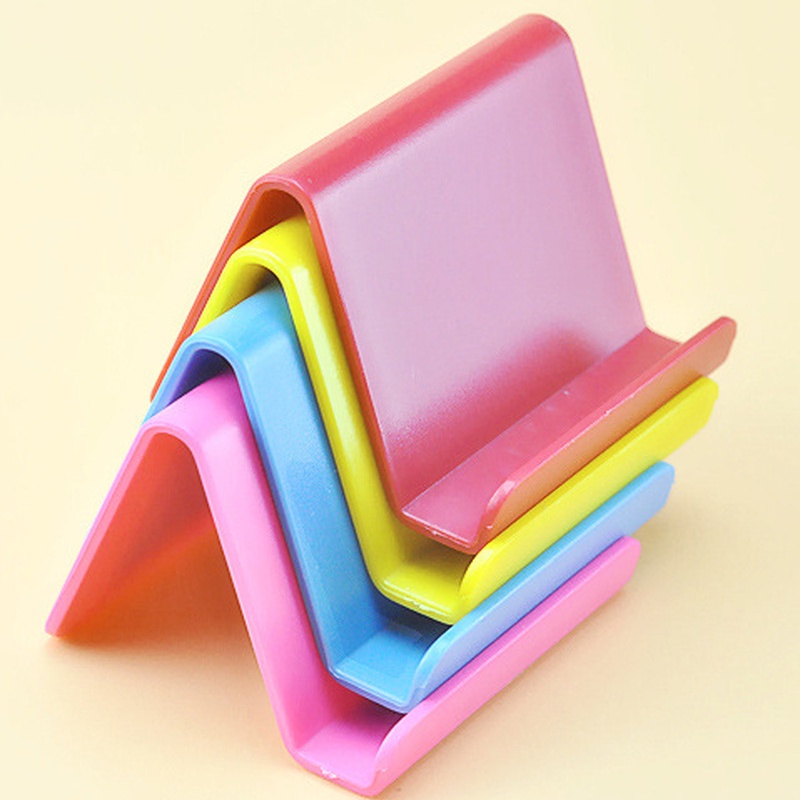 1Pc Random Color Plastic Desktop Phone Holder / Portable Tablet Mobile Phone Stand