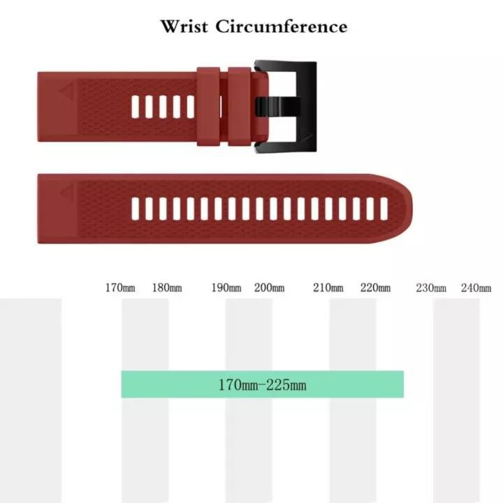 Quick Fit Rubber Sports Strap Band Garmin Fenix 5x - 6x - Fenix 3 HR - D2 Bravo - 26mm