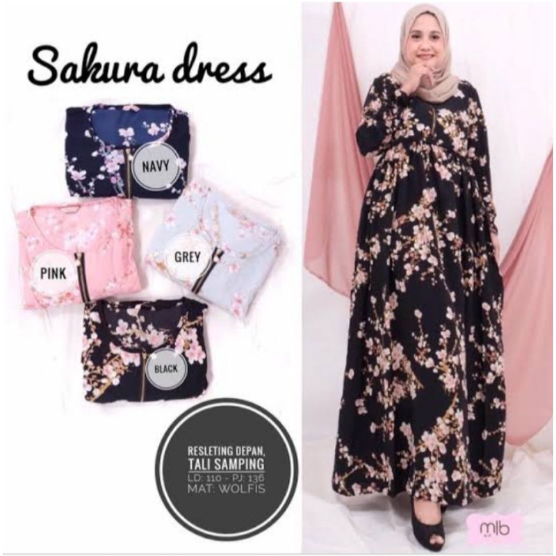 SAKURA DRESS || GAMIS MOTIF BUNGA SAKURA