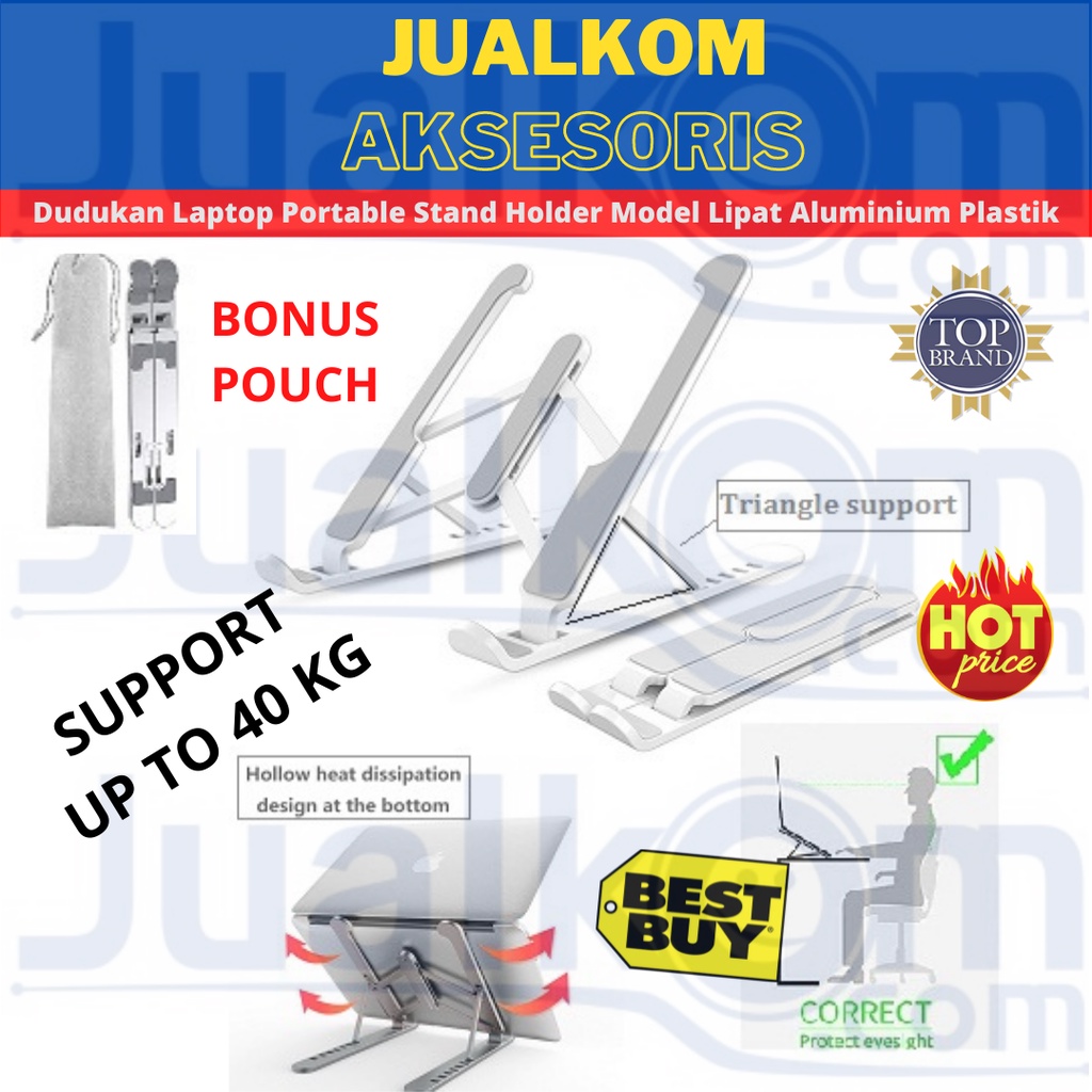 Stand Holder Laptop Alumunium Plastik Dudukan