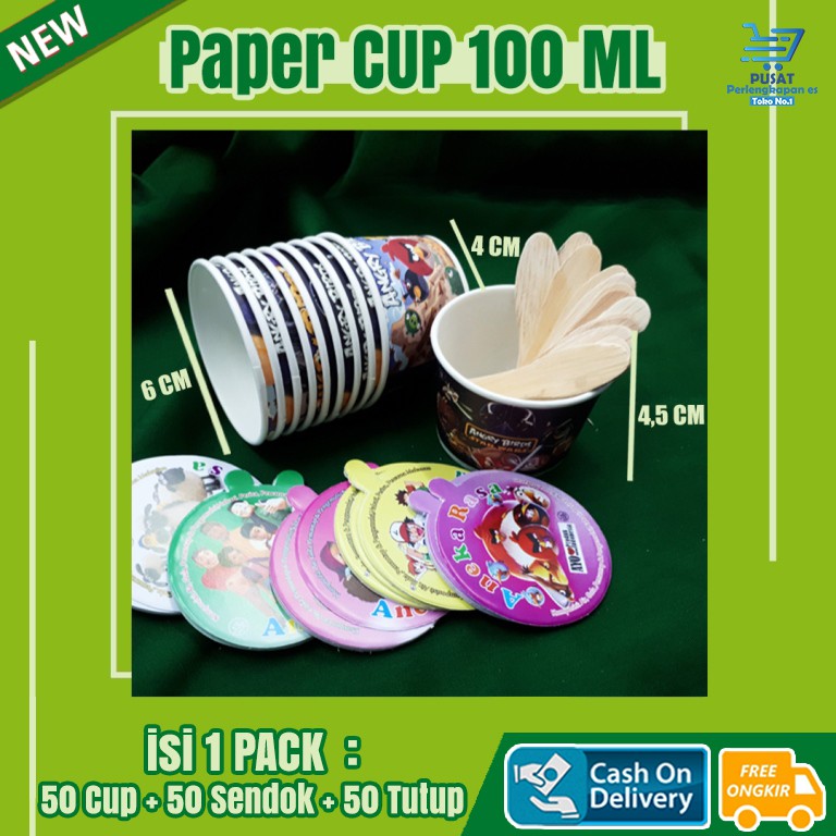 Jual Cup Es Krim 100 Ml Paper Cup Ice Cream Cup Es Krim Kertas Shopee Indonesia 8766