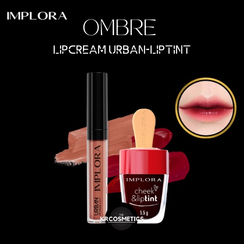 IMPLORA PAKET OMBRE LIPTIN VAMPIR BLOOD + LIP CREAM DUSKY NUDE