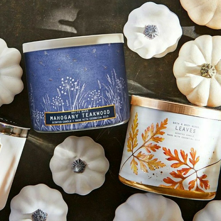 BBW MAHOGANY TEAKWOOD 3-WICK SCENTED CANDLE 411 G BATH &amp; BODY WORKS LILIN WANGI 3 SUMBU UKURAN BESAR PENGHARUM RUANGAN