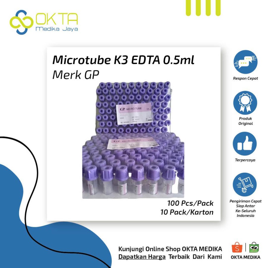 Jual Gp Vacum Tube Microtube K Edta Ml Pet S Box Shopee