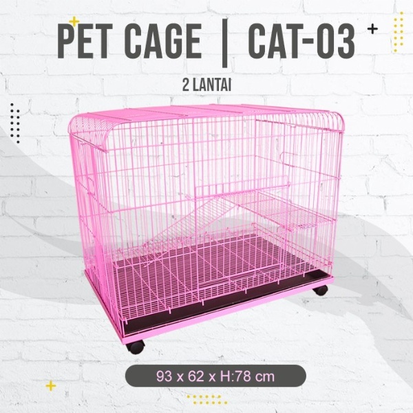Kandang Kucing Anjing 2 Tingkat Octagon CAT-03 Lantai Besar Hewan Besi