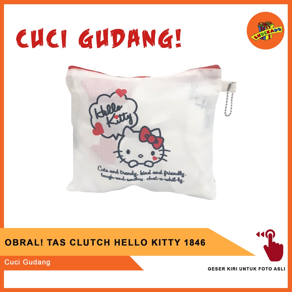 OBRAL! TAS CLUTCH HELLO KITTY 1846 MAKASSAR - Cuci Gudang