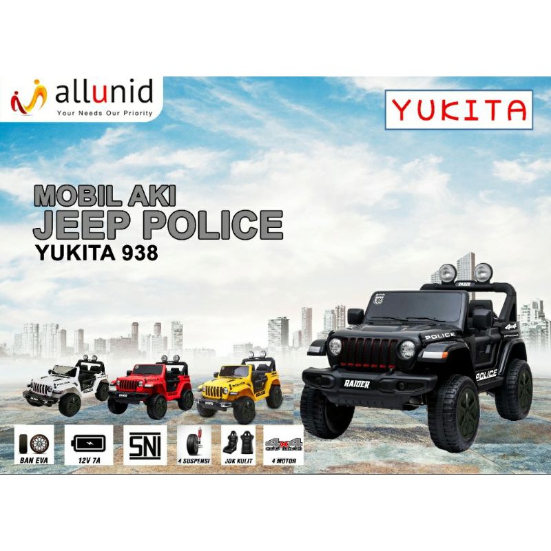 Mobil aki anak jeep Polisi Yukita 938 non body cat