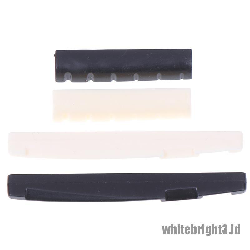 4pcs saddle bridge nut Warna Putih Untuk Bagian Gitar 6 Senar