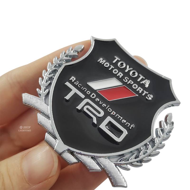 2 X Metal TRD Motorsports Logo Car Auto Side Window Decorative Emblem Badge Sticker Decal For TOYOTA