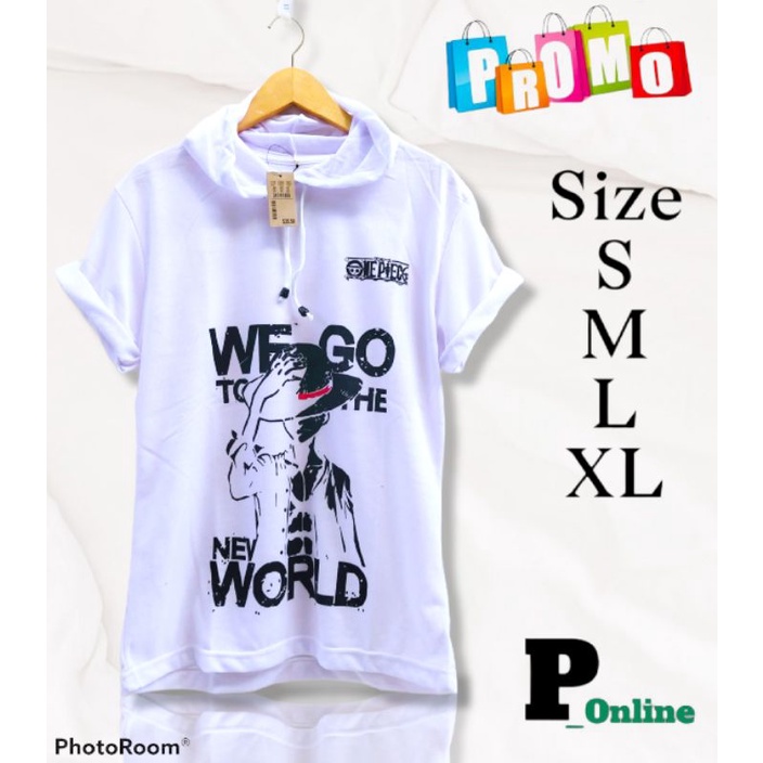 Kaos Hodie Kupluk ONE PIECE NEW WORLD fashion pria dan wanita