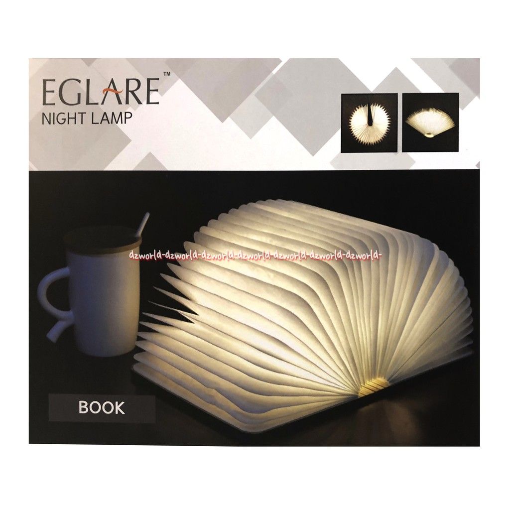 Eglare Night Lamp Book Lampu Tidur Bentuk Buku Lampu Dekorasi Daya 2 Watt