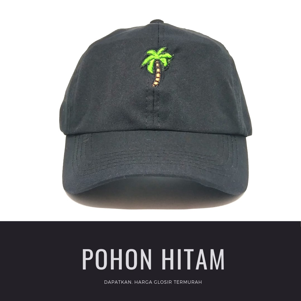 Termurah Topi baseball / garis tiga / challange / reclusive / kaktus / smile / pesawat kertas / yours / brotosaurus dino / daun kecil rasta / pohon kelapa  ring premium dan pertamax pria wanita kpop korea-pohon hitam